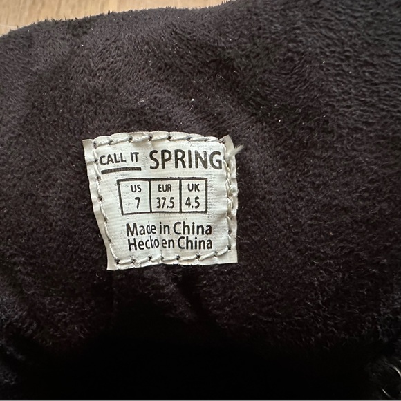 Call It Spring Black Gold Faux Suede Booties Hidden Wedge Hidden Heel - US 7 - Picture 9 of 10